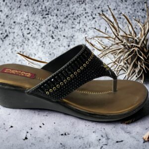 Family-footwear-upanah.com-buy-online-heel-party-sandals-fashionable-sparkle-shiny-comfort-shoes-ladies-footwears-fancy-heel-flat-black-gold