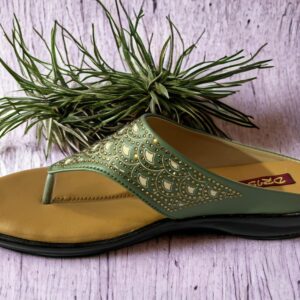Family-footwear-upanah.com-buy-online-heel-party-sandals-fashionable-sparkle-shiny-comfort-shoes-ladies-footwears-fancy-flat-sober-simple-dailywear-green